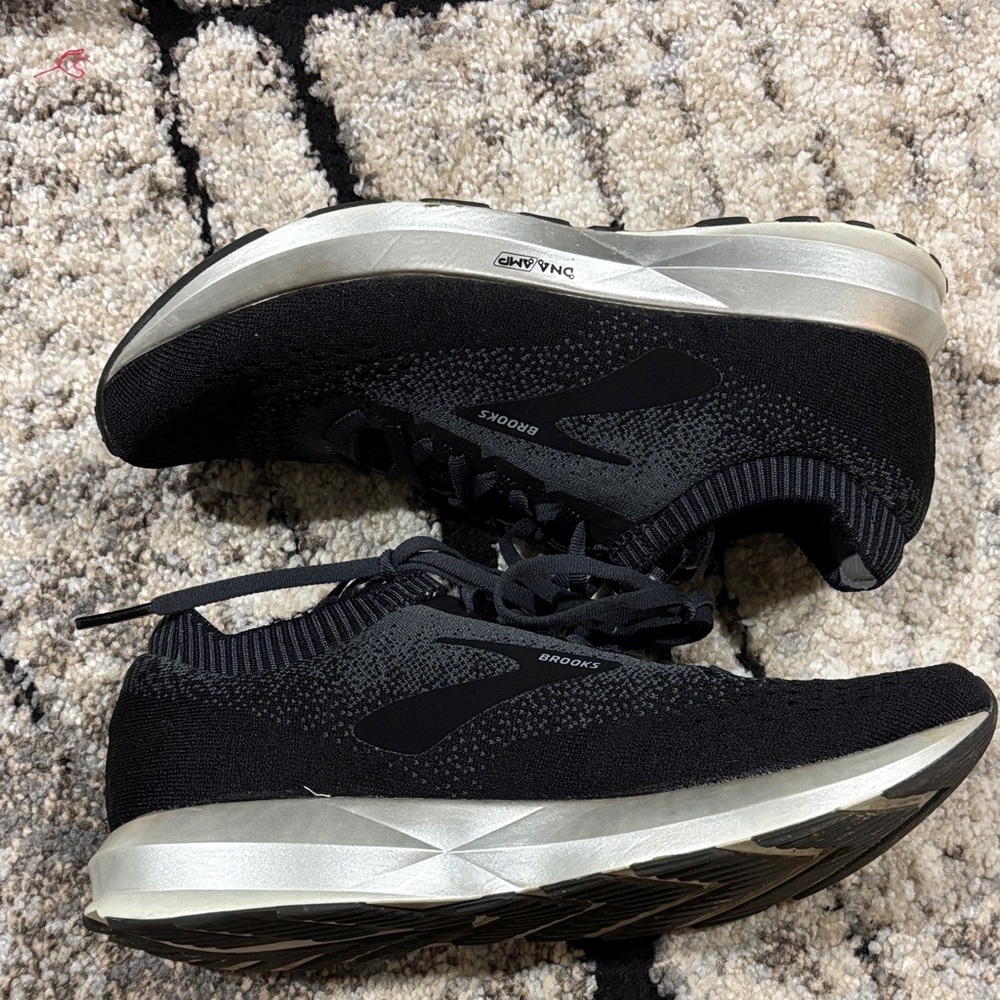 Brooks Black and Silver Athletic Shoes